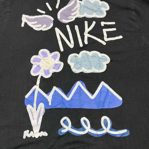 Nike Men's Size Large Doodleglyph T-Shirt Crew Black Short Sleeve 100% Cotton - Picture 6 of 9